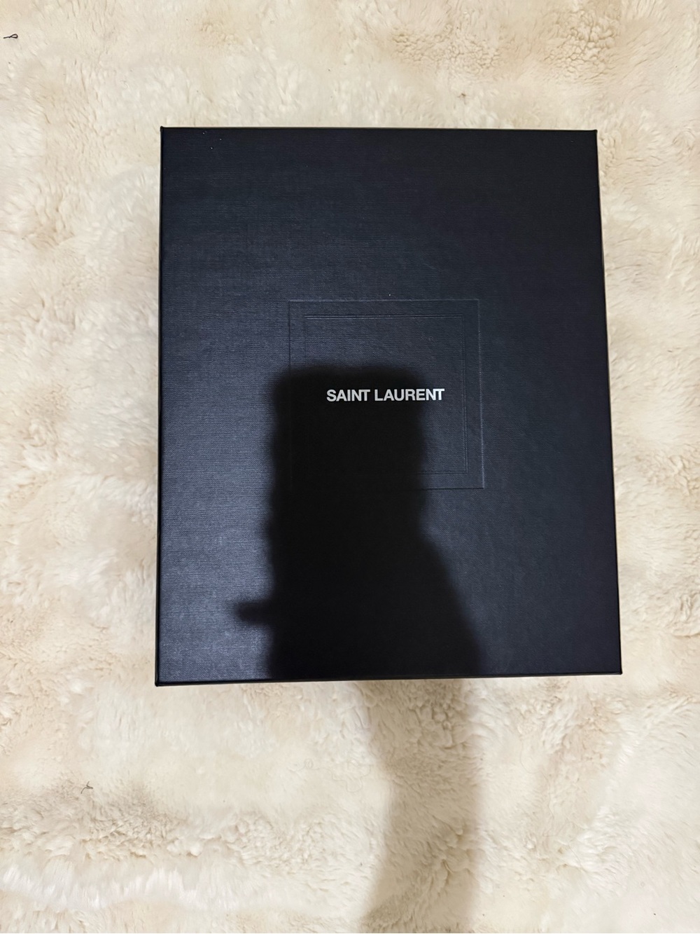 Saint Laurent Black Leather Square-Toe Slingback Heels with Gold Buckles - Picture 11 of 11
